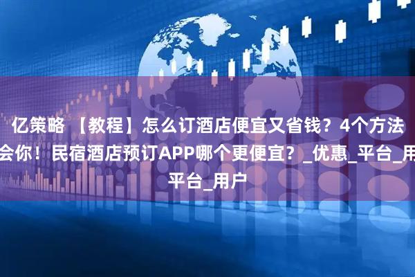 亿策略 【教程】怎么订酒店便宜又省钱？4个方法教会你！民宿酒店预订APP哪个更便宜？_优惠_平台_用户